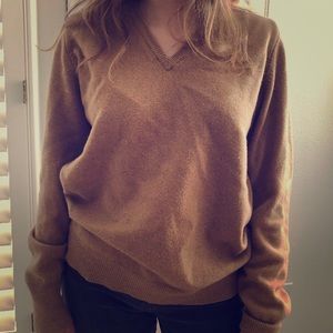 Khaki/brown oversized cashmere sweater